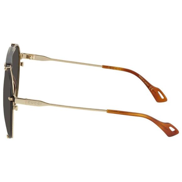 NEW Gucci Grey and Gold Aviator Unisex Sunglasses - Picture 2 of 4